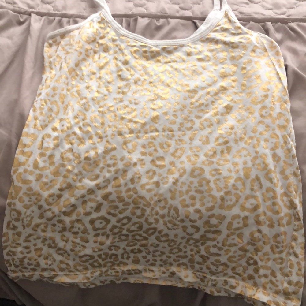 Gold and White tank top